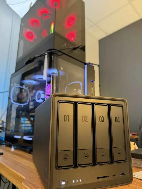 In-house 4K editing suite and long-term RAID storage at Podcast Studio San Antonio